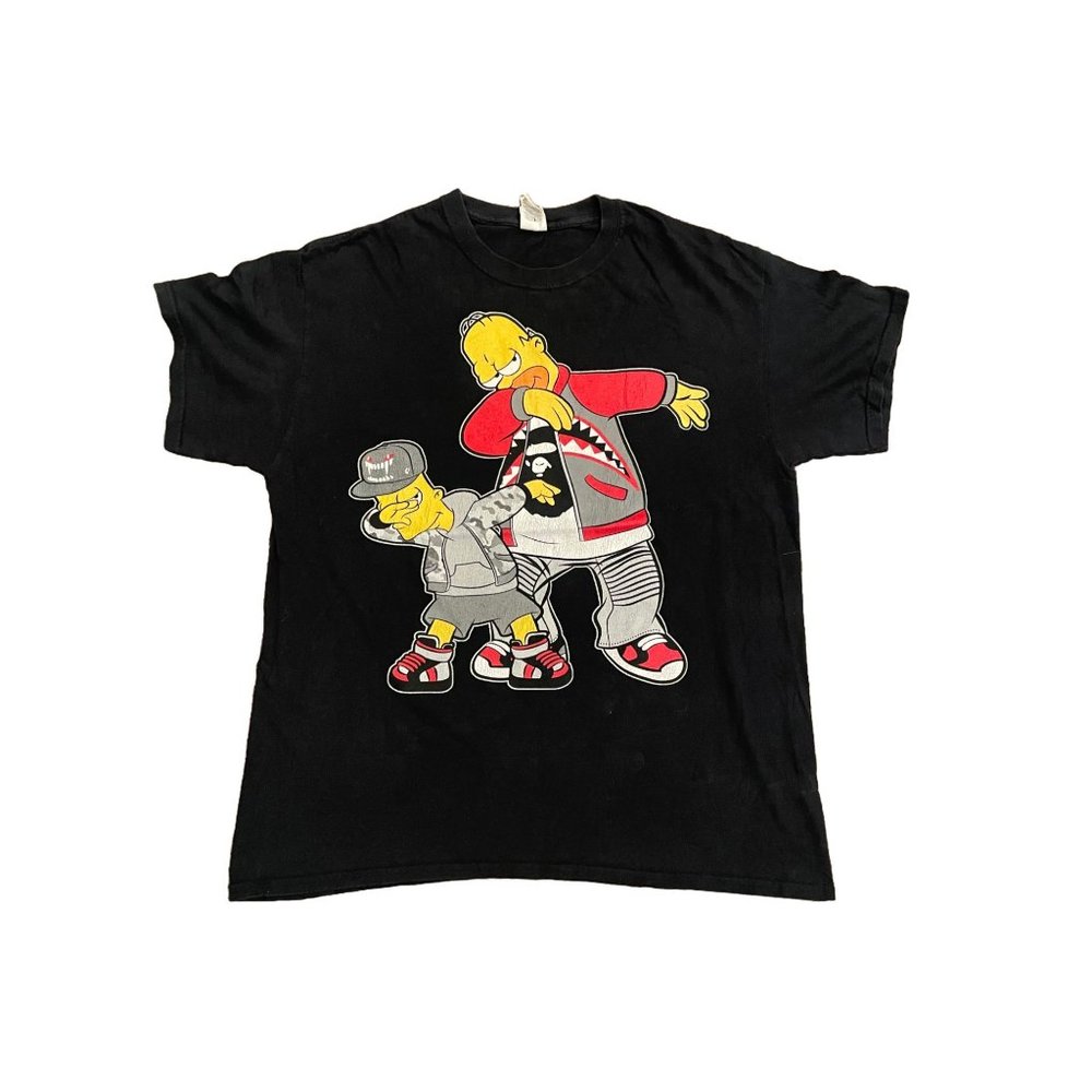 Rare Dabbing The Simpsons T shirt Bape Supreme Homer Bart Large Funny